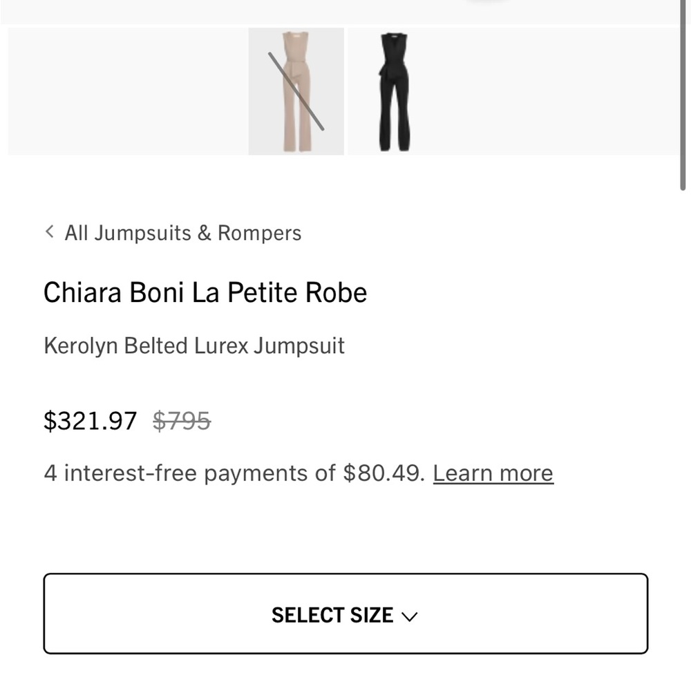 Chiara Boni Kerolyn Lurex Jumpsuit in Beige